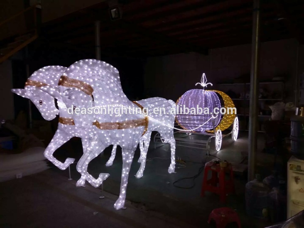 led outdoor christmas decoration horse carriage