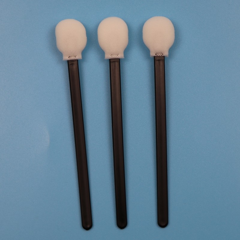 708 Lint Free Black Handle Circular Sponge Stick Cleanroom Swab Car Care Lollipop Foam Swab