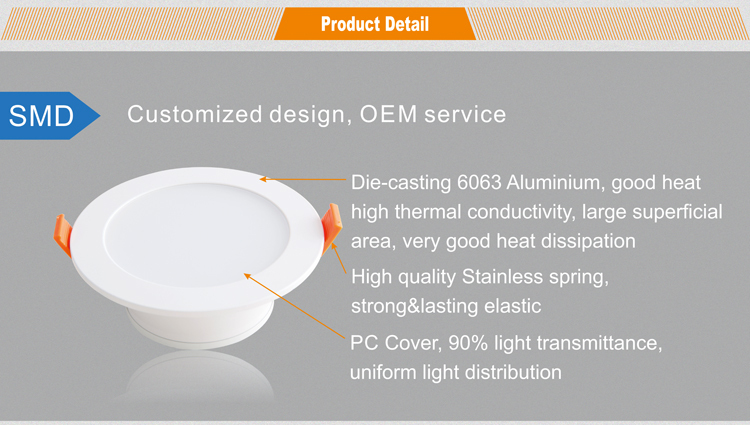 High quality SMD downlight / 90-100 lm/w 3w LED downlight supply