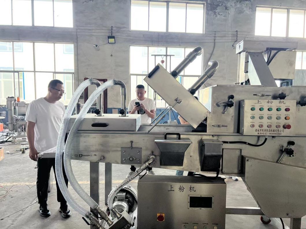 Seafood Flouring Machine Chicken Popcorn Coating Machine Burger Batter Breading Preduster Machine