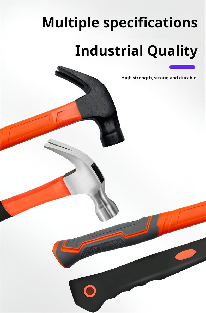 Steel Claw Hammer Hand Tools Durable Rust Resistant With TPR Non-Slip Handle