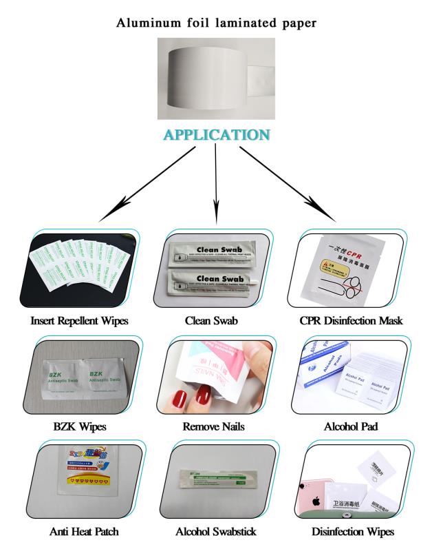 Flexographic Printing Aluminium Foil Paper for Alcohol Pad Packaging Material Offered
