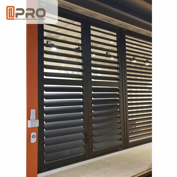Outdoor Plantation Shades Shutters , Long Life Span Aluminum Jalousie Windows