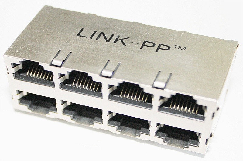 2 x 4 Port Female Stacked RJ45 Connectors for Networking SDH 10/100M Manufactures