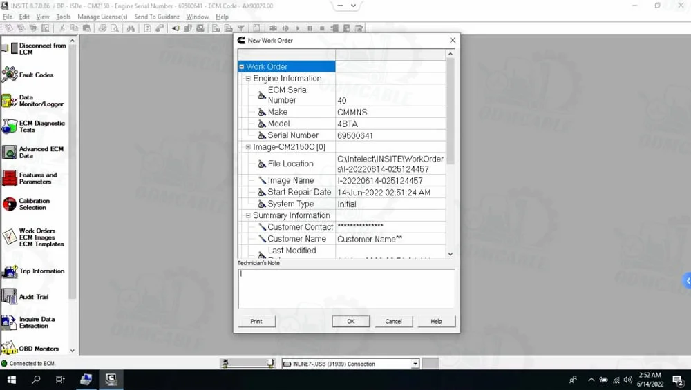 VOCOM 2 88894000 VOCOM II PTT 2.8.150 Tech Tool Laptop CF53 ACPI 2024 Development Version