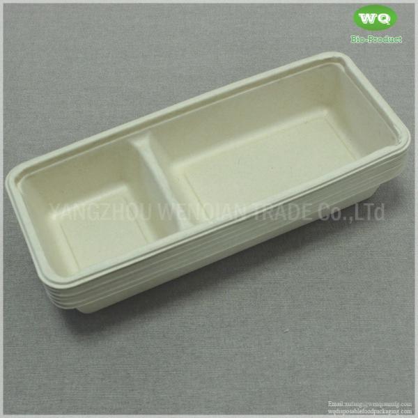 2 Compartments Disposable Sugarcane Pulp Condiment Dispenser-Eco-Friendly