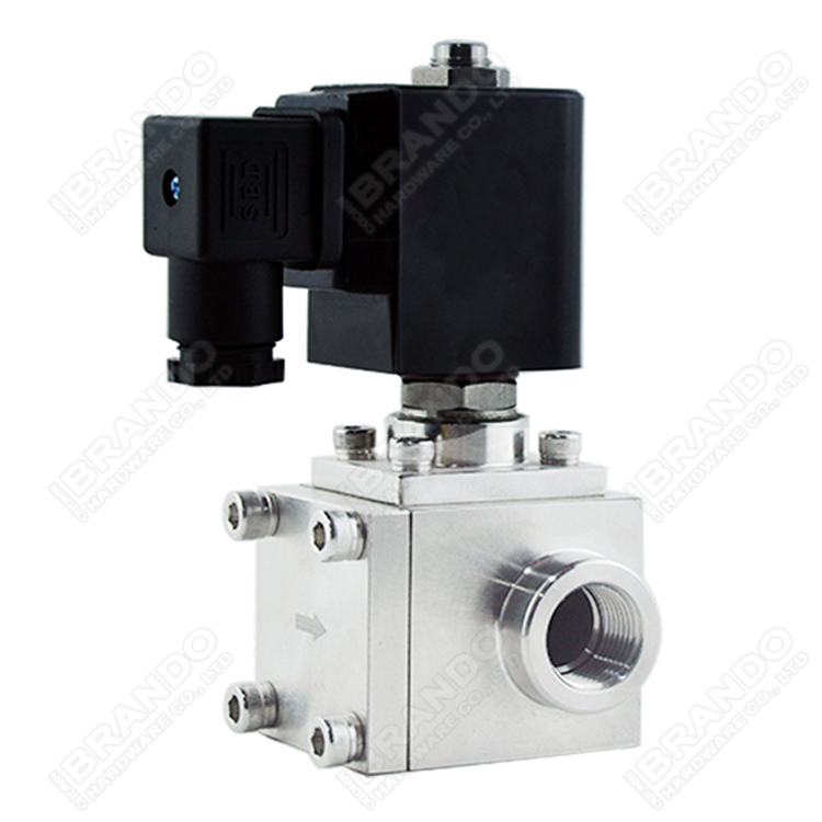 High Pressure Water Air Stainless Steel Solenoid Valve 100 Bar 12V 24V
