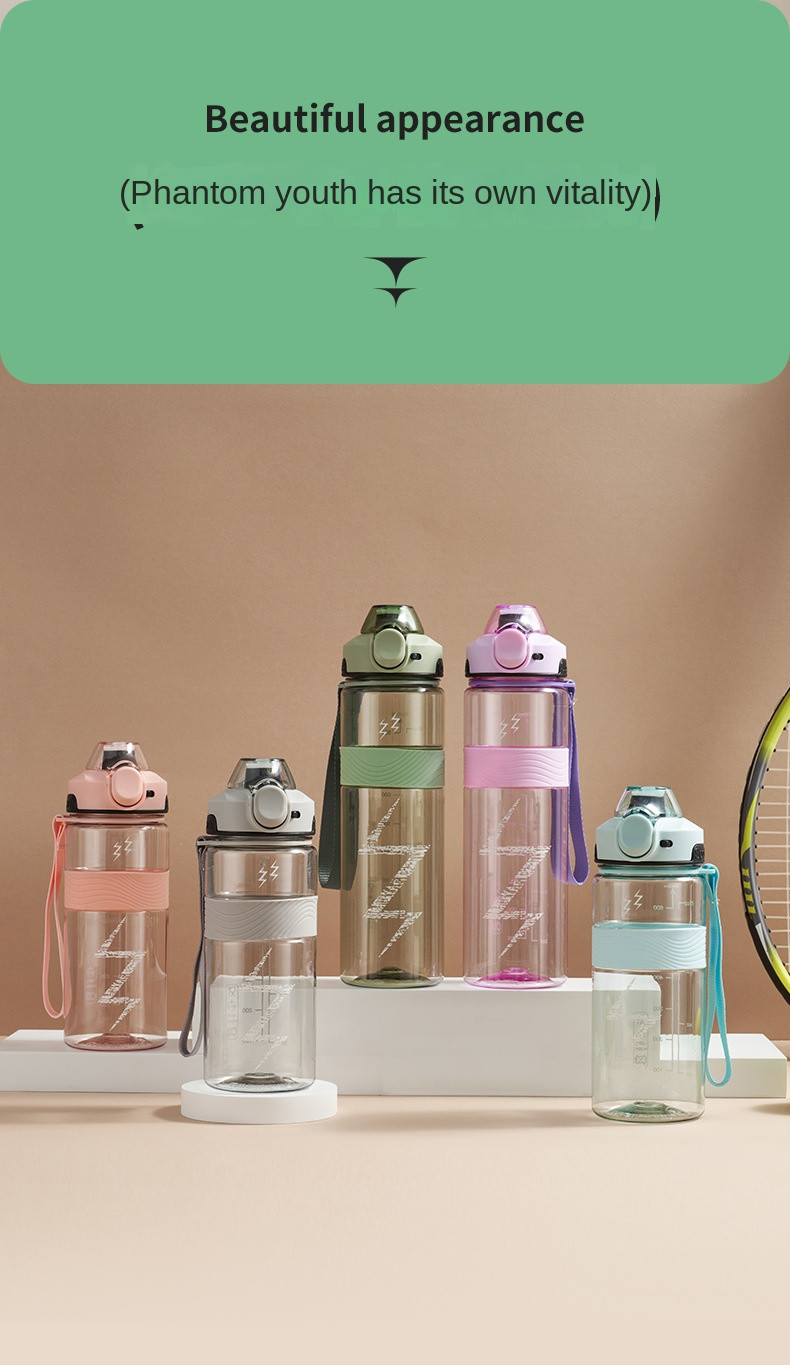 Lightweight 1000ml Clear Tritan Water Bottle Bpa Free Portable Plastic Gradient Color Large Sports Water Bottle Various Colours For Selection