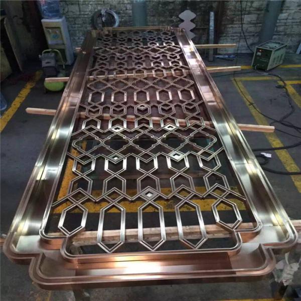 Gold Stainless Steel Perforated Panels For Hotels/Villa/Lobby Interior