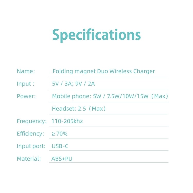 15W Dual Magsafe Magnetic Wireless Charger Folding For IPhone 12 IWatch