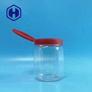 China Flip Top Hexagonal Clear PET Plastic Jars For Bath Salts 660ml on sale