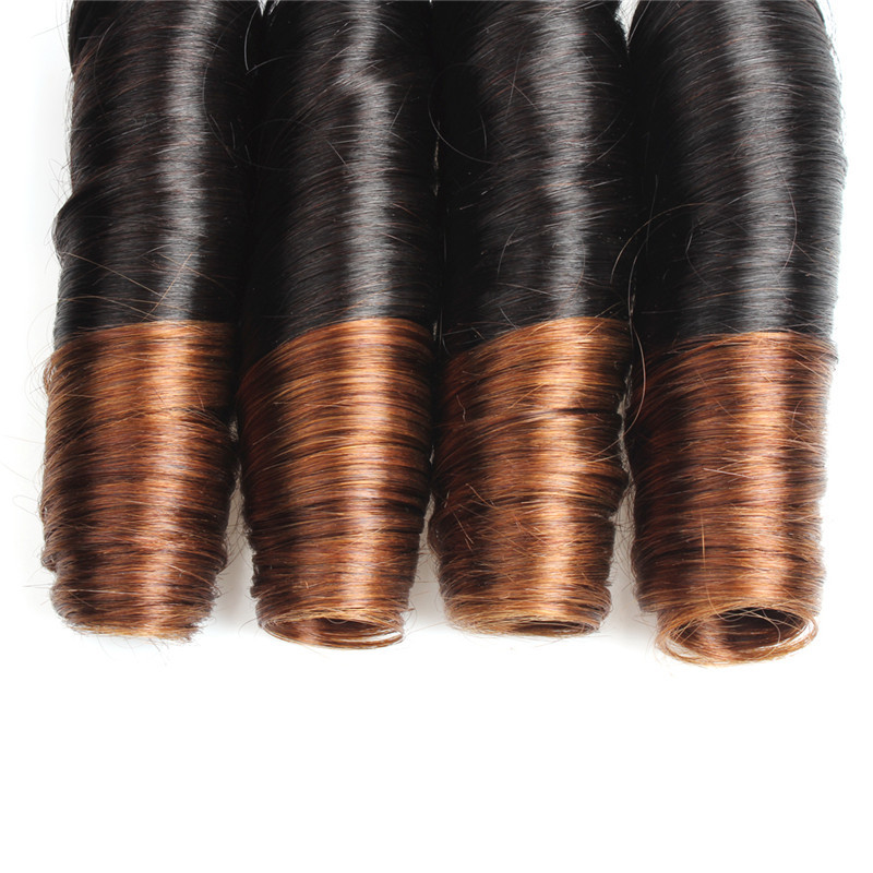 New Fashon Design Ombre Color Spring Curl No Smell Nice Touch Virgin Human Hair Weft