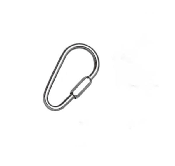 Stainless Steel 304 Metal Spring Hooks Polished Steel Zinc Plated Pear Shaped