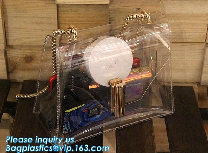 Sling Shoulder Clear PVC Crossbody Bag, PVC hand bag Asia Ladies Shoulder Bag, Shoulder Tote Pouch Clear PVC Beach Bag W