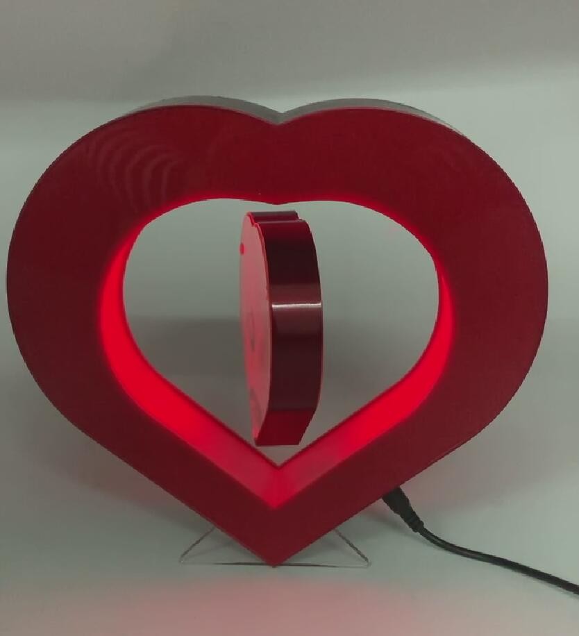 heart shape led light magnetic levitation floating pop photo frame display racks wedding gift toys