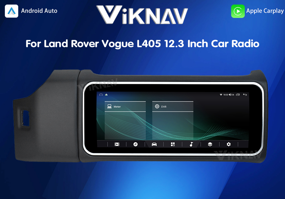 Viknav 12.3 Inch Touch Screen Car Radio For Land Rover Range Rover Vogue L405 2013-2017 Multimedia Player GPS Navigation Head Unit (Black)