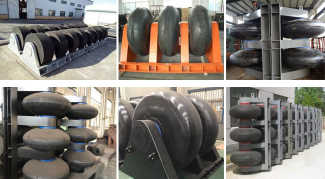 D370 Cushion Roller Fenders ISO9001 Flexible NBR Natural Rubber Naval Grade