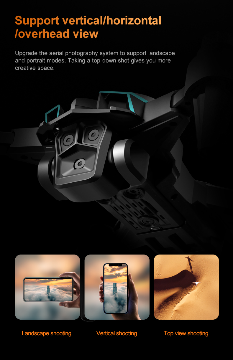 Newest 3 Hd Cameras K12 Max Drone Optical Flow 4k Fpv Infrared Obstacle Avoidance Drones Foldable Quadcopter RC Drone Toys