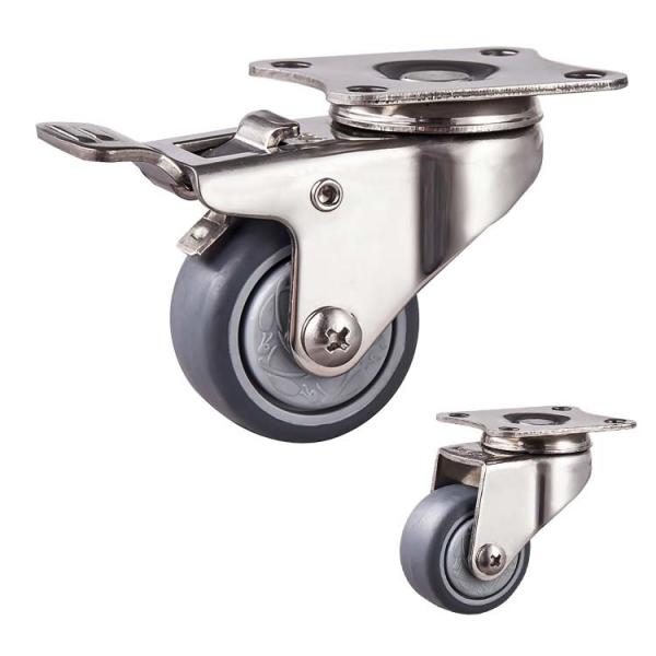 50mm Diameter 50kg Capacity TPR Stainless Steel Casters
