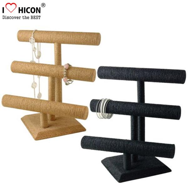 Retail Shop Fashion Accessories Display Stand 3-layer Wood Tabletop Sliver