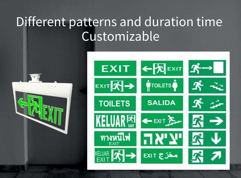 ABS Frame Engraved Pattern 50hz LED Emergency Exit Sign
