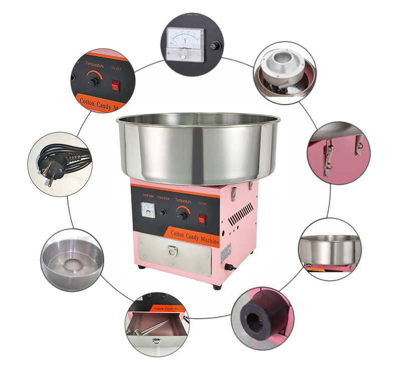 Electric Sugar Floss Sweet Cotton Candy Maker Machine With Basin Size Dia520*H170mm