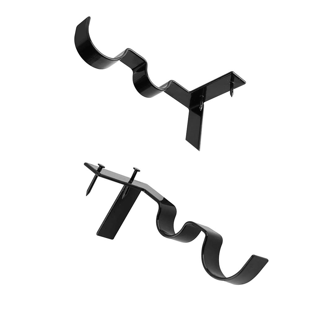 Traditional Design Style Hang Curtain Rod Holders Conveniently Tap Into Window Frame
