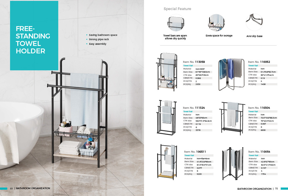Multifunctional Foldable Free Standing Towel Rack Household Bathroom Towel Organizer Blanket Rack