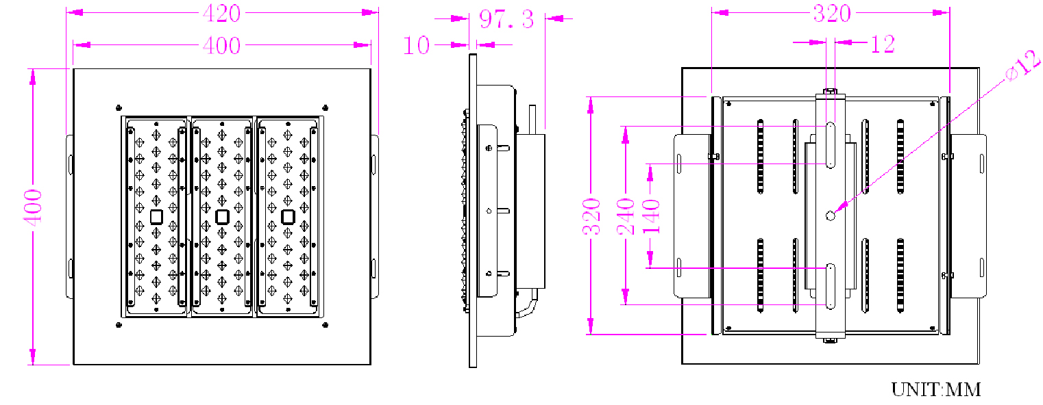 Bridgelux Chip LED Canopy Lights 100w 150w For Gas Station/Garage Lighting IP65 Waterproof