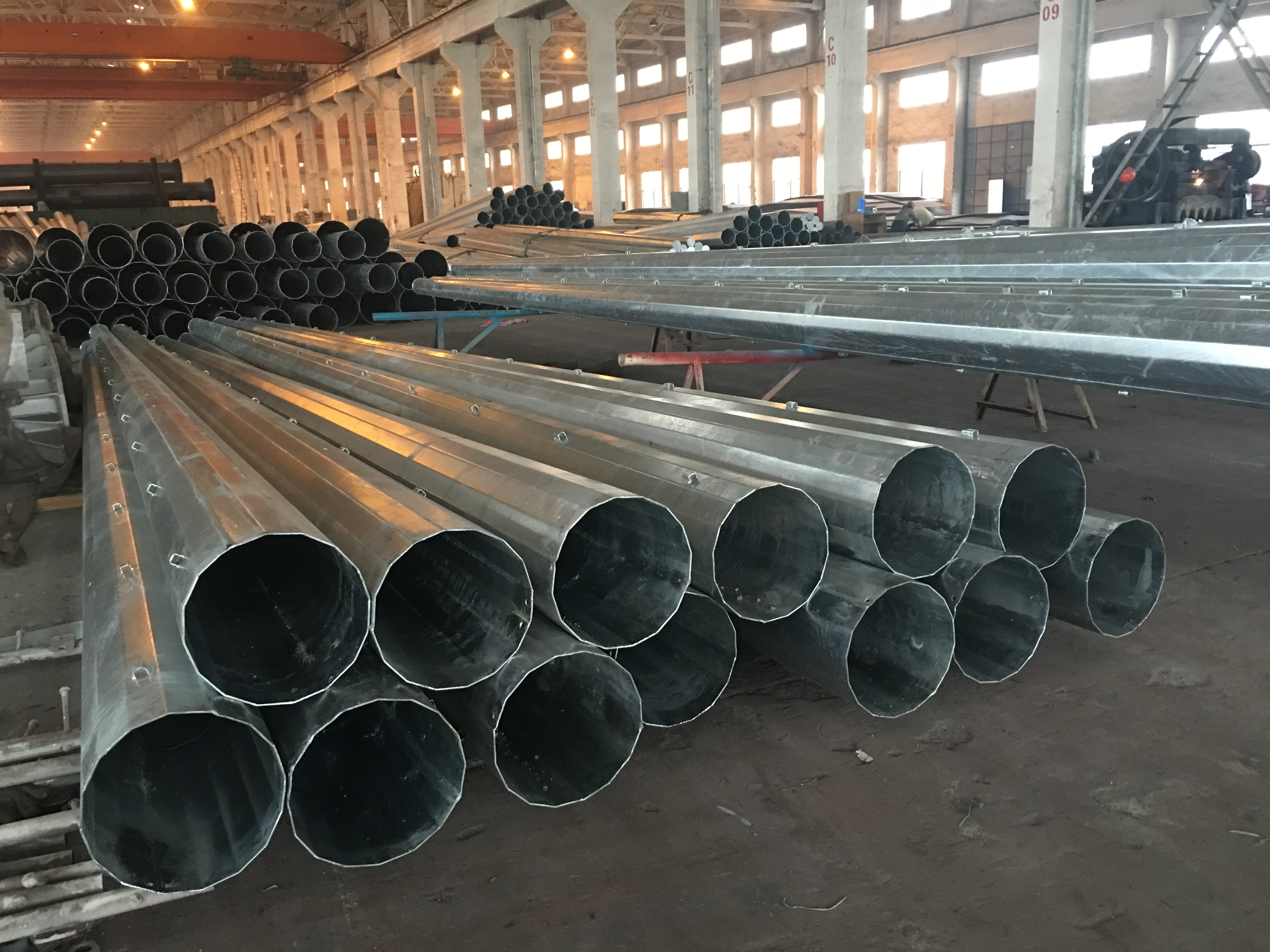 Octagonal Power Transmission Poles Bangladesh 9m 350 Dan Design Load