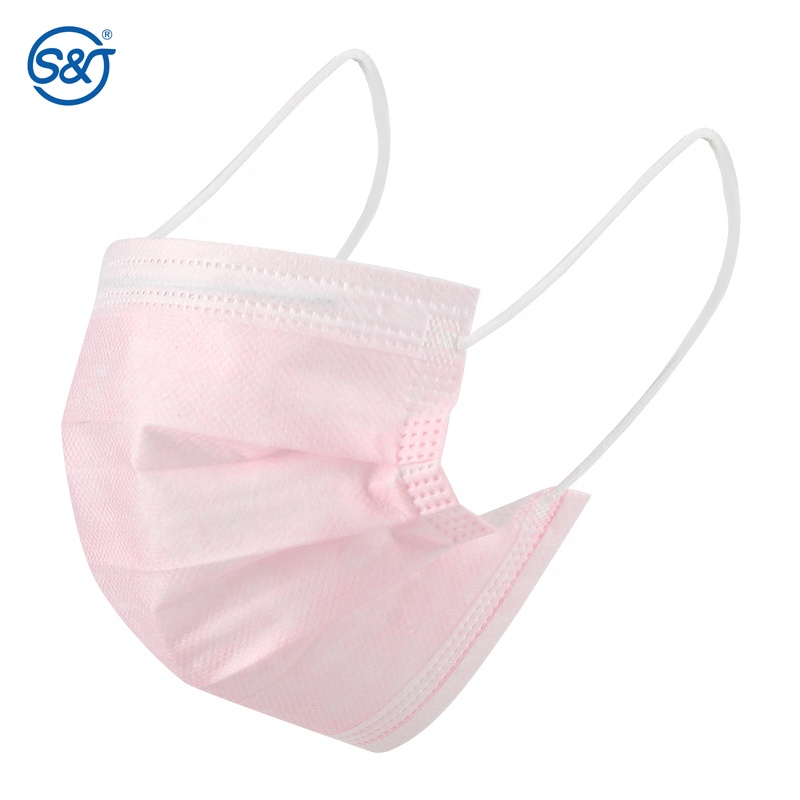 S&J Factory supply custom logo colorful black 4ply 3ply disposable face mask