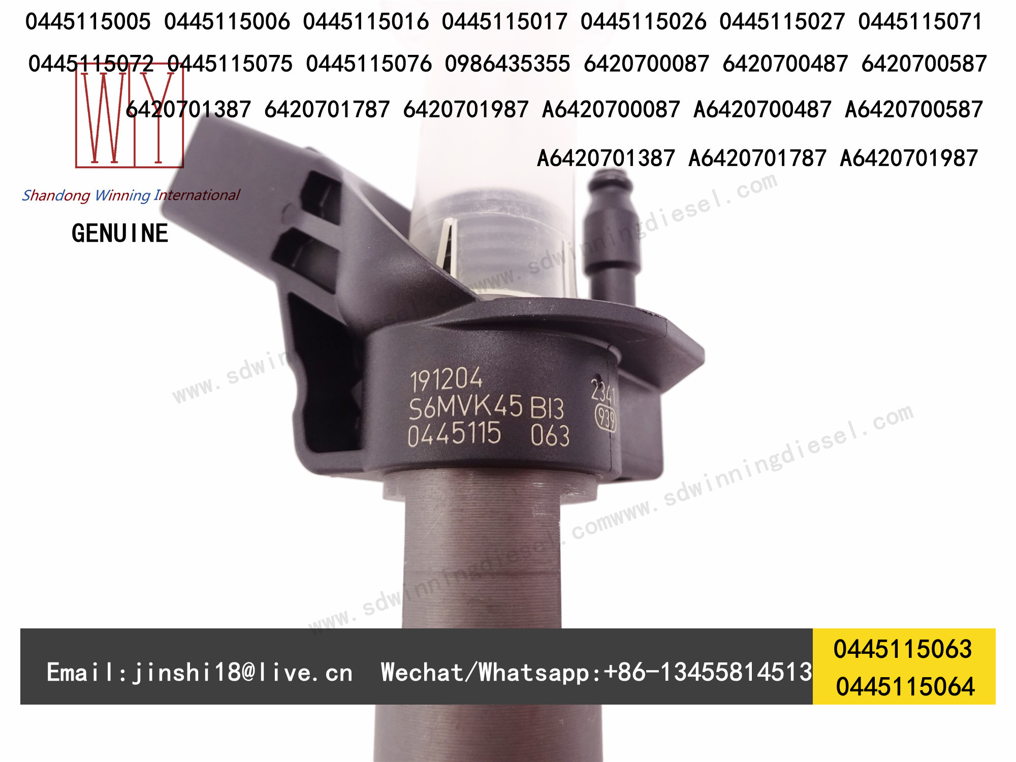 BOSCH GENUINE AND NEW PIEZO INJECTOR 0445115063, 0445115064, 0445115005, 0445115006, 0445115016, 0445115017, 0445115026