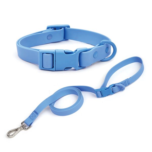 Quality Pet PVC Dog Collar And Leash Set Quick Release Buckle Durable And Easy To Clean for sale