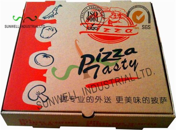 AE Fluted Corrugated Kraft Paper Pizza Packaging Box CMYK Printing Matt
