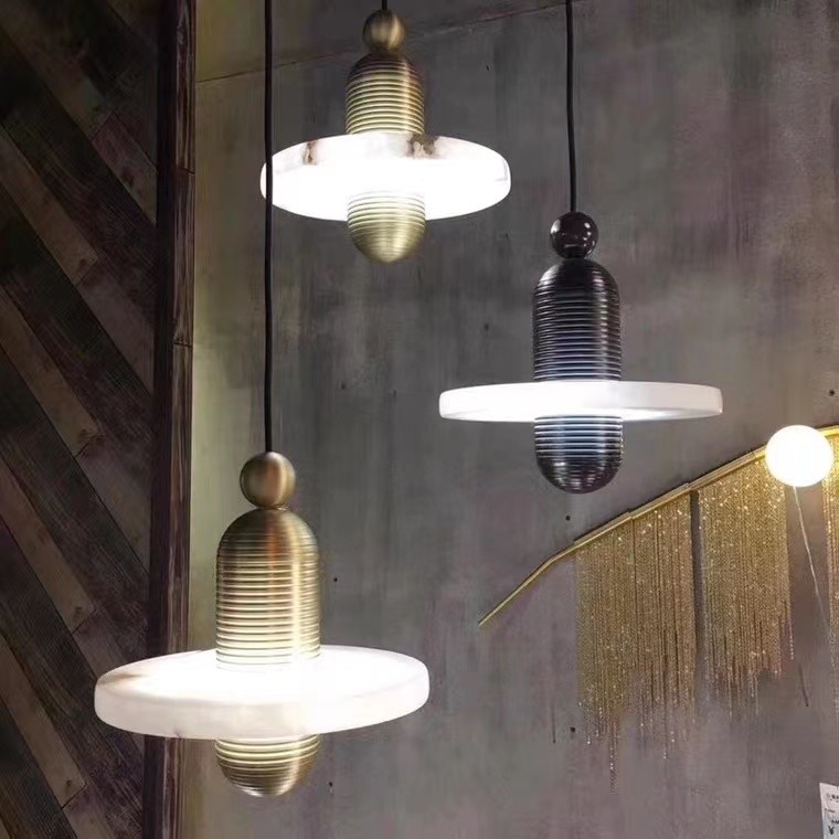 White Marble Led Pendant Lamp For Living Room Contemporary Led Pendant Lights
