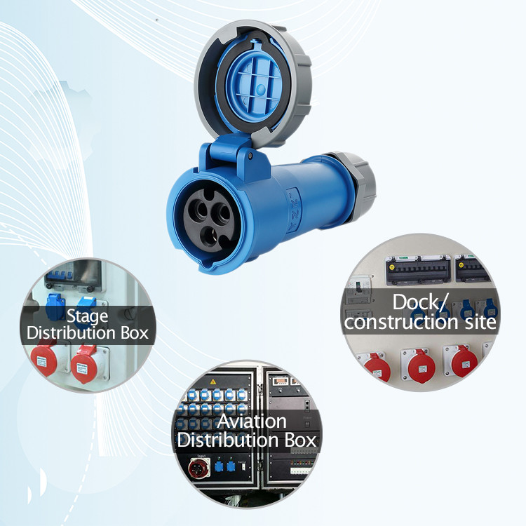 IP44 IP67 3Pin Outdoor Power Distribution Equipment Installation Connector
