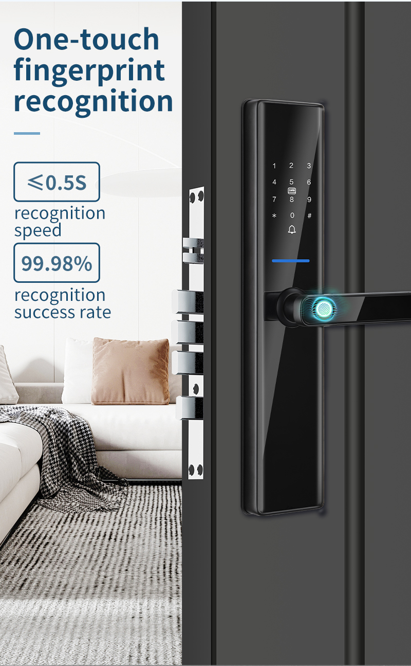Steel Door Wifi Fingerprint Lock S819-2 Digital Password Lock For Apartment