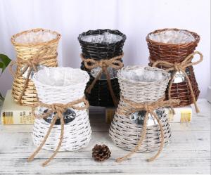  Creative Wicker Flower Basket Hand-Woven Flower Vase Living Room Decoration Small Storage Manufactures