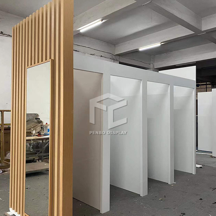Gold Metal Retail Clothing Shop Display Furniture Shop Fitting Racking