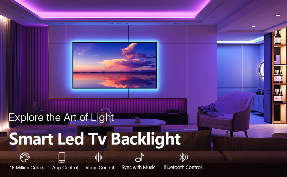 75" 85" 4K HDR Support HDMI Strip LED Backlights TV Strip Lights for Easy Installation