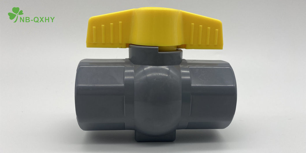 All Types Available Plastic Fixed Manual PVC Octagonal Ball Valve with Yellow Handle