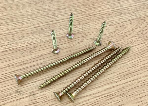 Double Countersunk Head Pozi Drive Full Thread Multi Purpose Screws Yellow Zinc