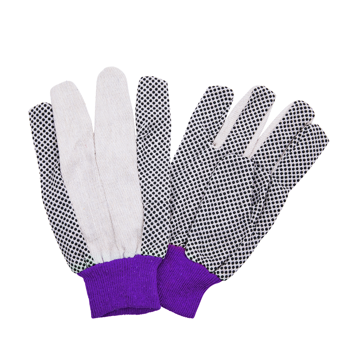 Modelo number C381W 8OZ Black PVC Doted Work Gloves With Cotton Canvas Liner For Industry