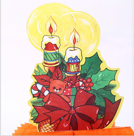 Foreign trade decoration handmade Christmas candle paper sculpture, creative paragraph origami ornaments, birthday cake