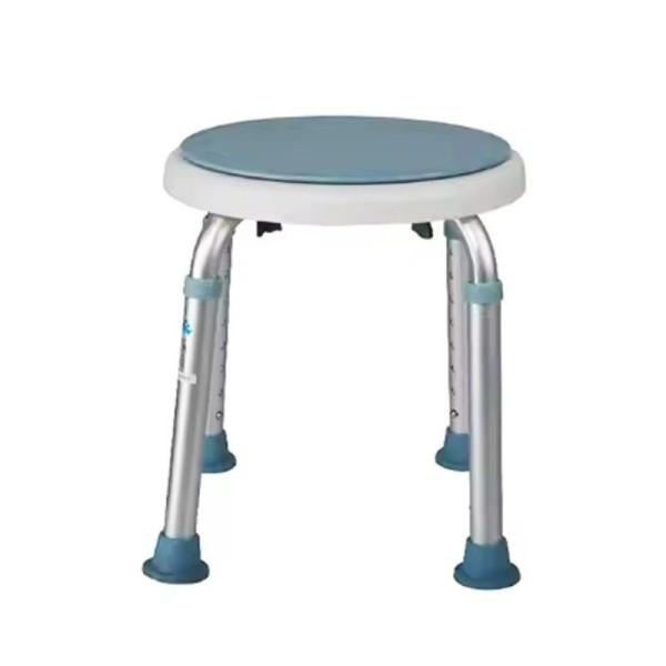 Aluminium 360 Degree Swivel Shower Stool With Adjustable Height 33*33* 35.5-54