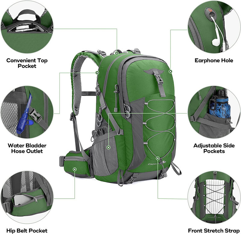 Outdoor Sports Lightweight Camping Backpack , Comfortable Ultralight Backpack 40L