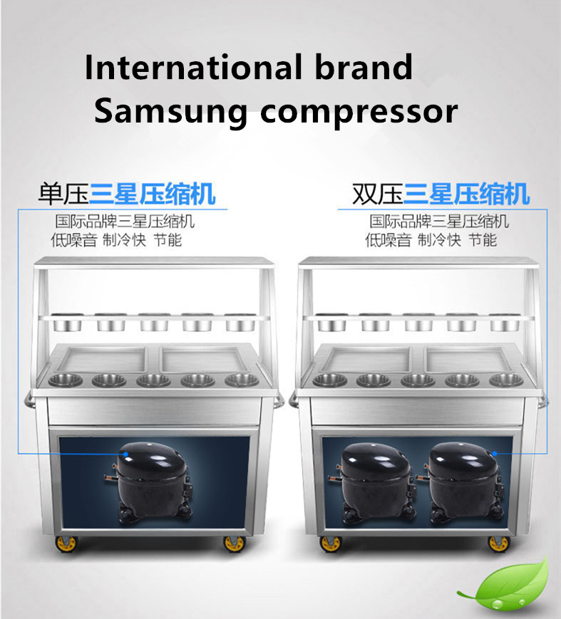 Ice Cream Roll Making Equipment with International Brands Compressor in Thailand