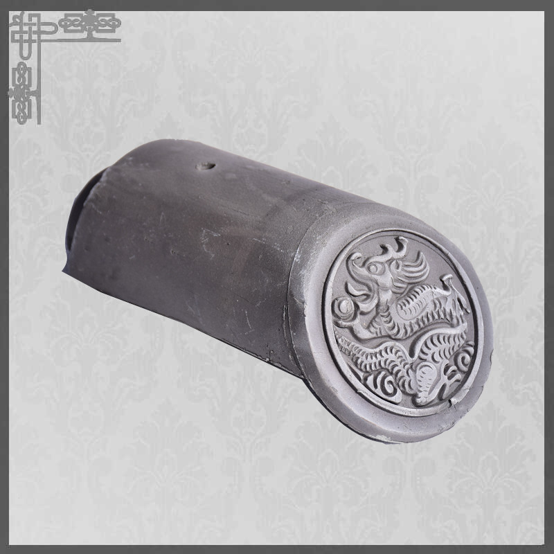 500N Ancient Chinese Traditional Clay Roof Tiles Clay Eaves Tile Wear Resisting