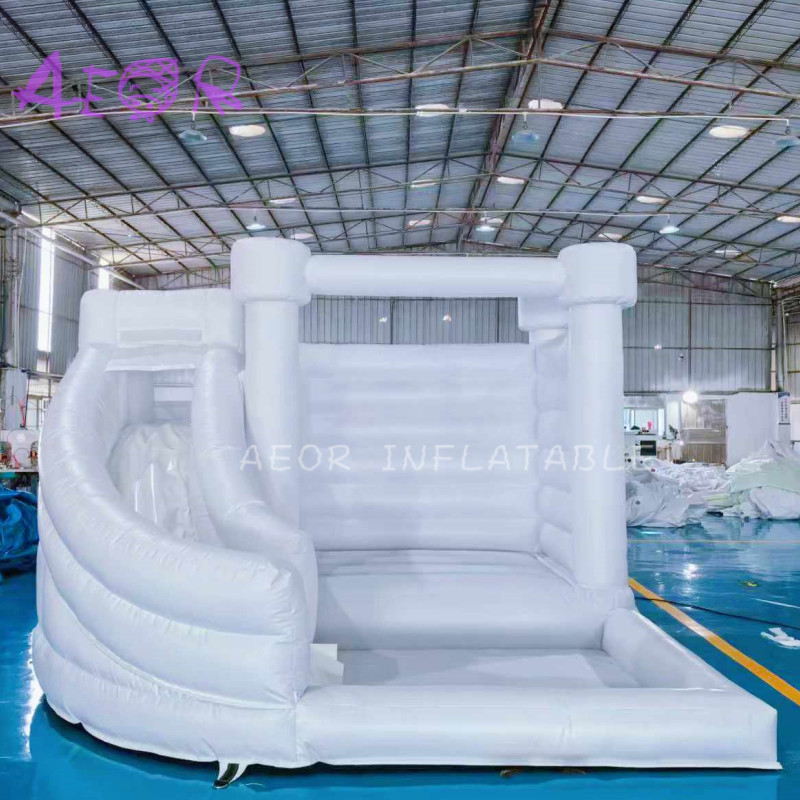 White inflatable bounce house combom inflatable castle kids bouncy house