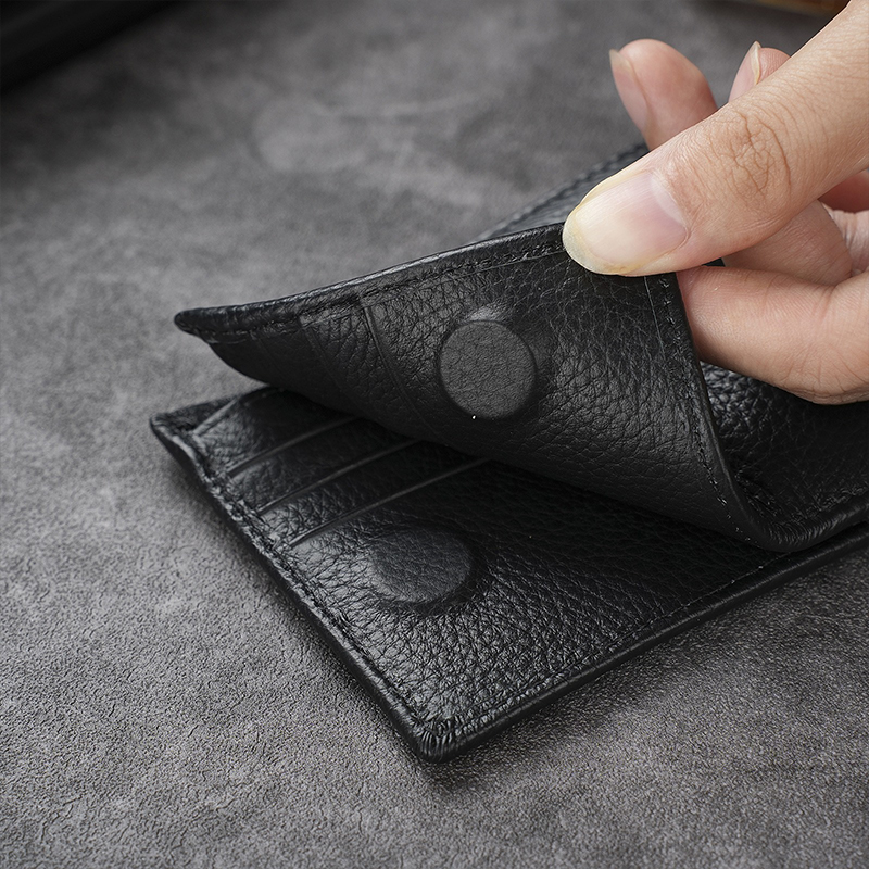 Men's Genuine Leather Wallet Ultra-Thin Anti-Theft Brush Wallet for Business Advantage